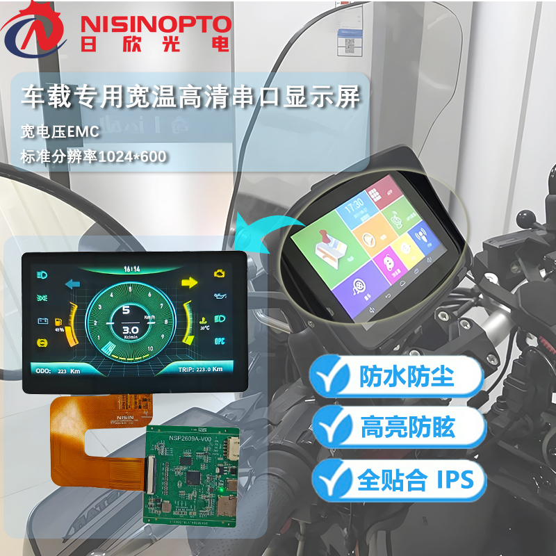 7寸1024*600高清INCELL电容触摸串口显示屏幕